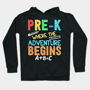 Pre-k Where the Adventure Begins Back To School Hoodie